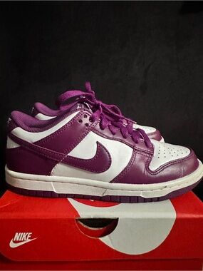 Nike Dunk Low Purple and White Leather Sneakers
